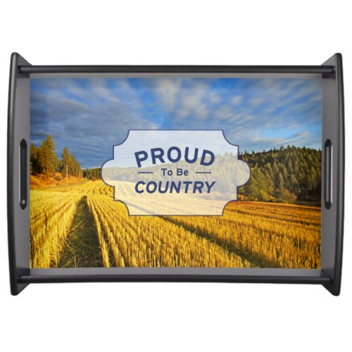 Wheat Field After Harvest Serving Tray