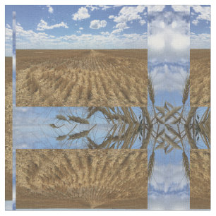 Wheat field and stock block pattern fabric