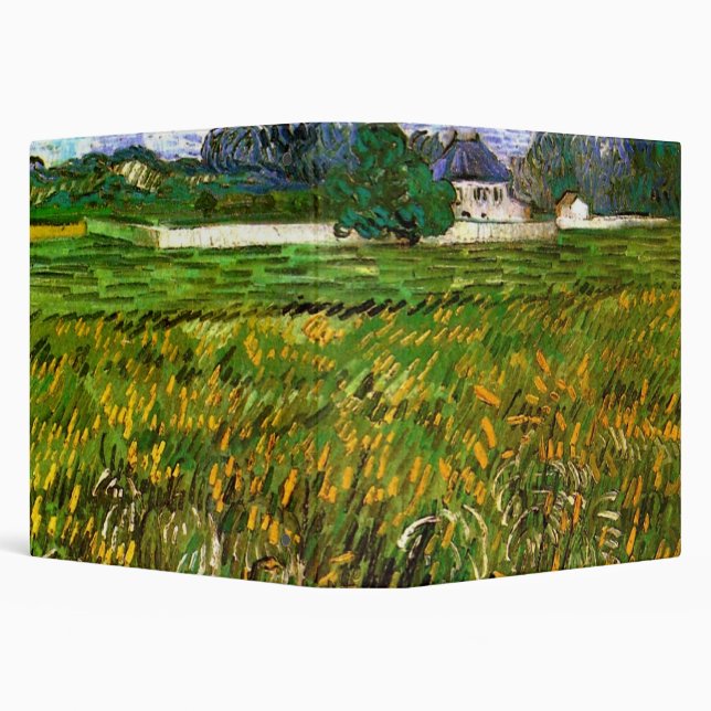 Wheat Field at Auvers by Vincent van Gogh 3 Ring Binder (Background)