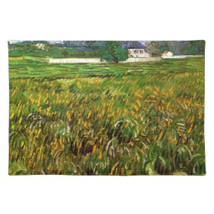Wheat Field at Auvers by Vincent van Gogh Cloth Placemat