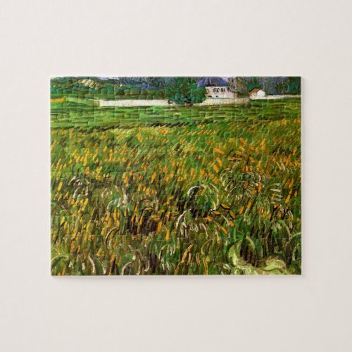 Wheat Field at Auvers by Vincent van Gogh Jigsaw Puzzle