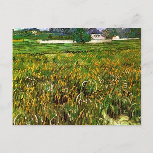 Wheat Field at Auvers by Vincent van Gogh Postcard