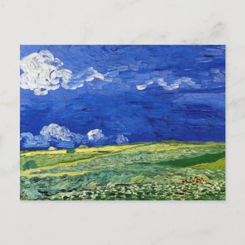Wheat Field Clouded Sky Vincent van Gogh Postcard