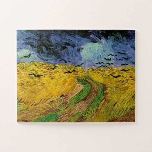 Wheat Field Crows Van Gogh Painting Art Vintage Jigsaw Puzzle