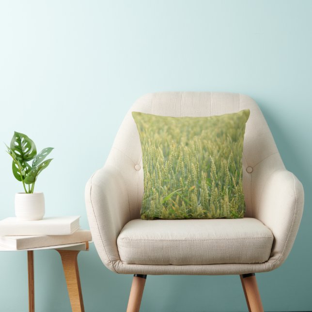 Wheat Field Grass Meadow Throw Pillow (Chair)