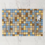 [ Thumbnail: Wheat Field Harvest Inspired Tiles Pattern Paper Placemat ]