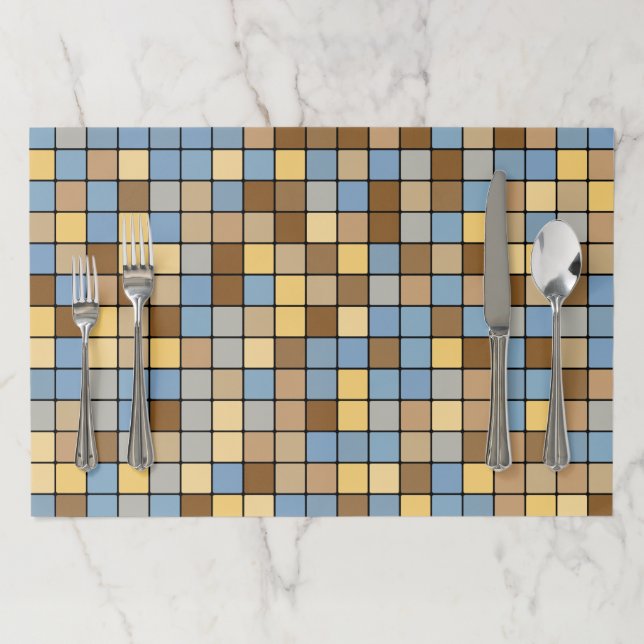 Wheat Field Harvest Inspired Tiles Pattern Paper Placemat (In Situ)