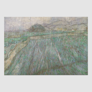 Wheat Field in Rain by Vincent Van Gogh Tissue Paper