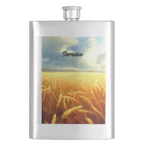 Wheat Field in Summer Flask