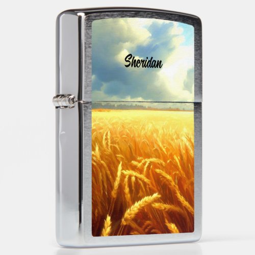 Wheat Field in Summer Zippo Lighter