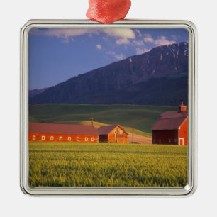 Wheat field in the Wallowa Valley, Just outside Metal Ornament