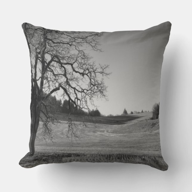 Wheat field, Oregon Throw Pillow (Front)