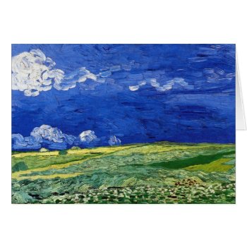 Wheat Field Sky Vincent Van Gogh Note Card by mangomoonstudio at Zazzle