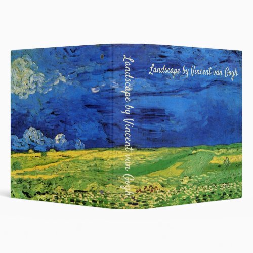Wheat Field Under Clouded Sky by Vincent van Gogh 3 Ring Binder