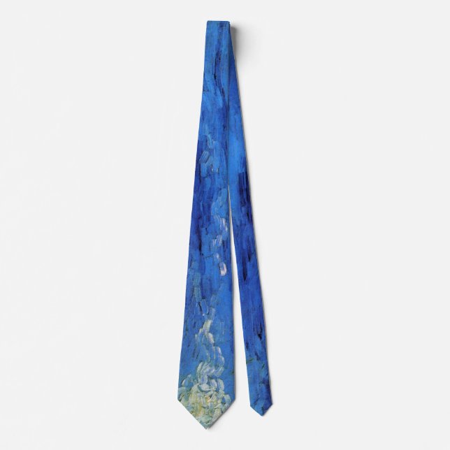 Wheat Field Under Clouded Sky by Vincent van Gogh Neck Tie (Front)