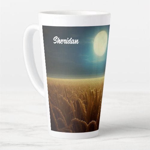 Wheat Field under Moonlight Latte Mug