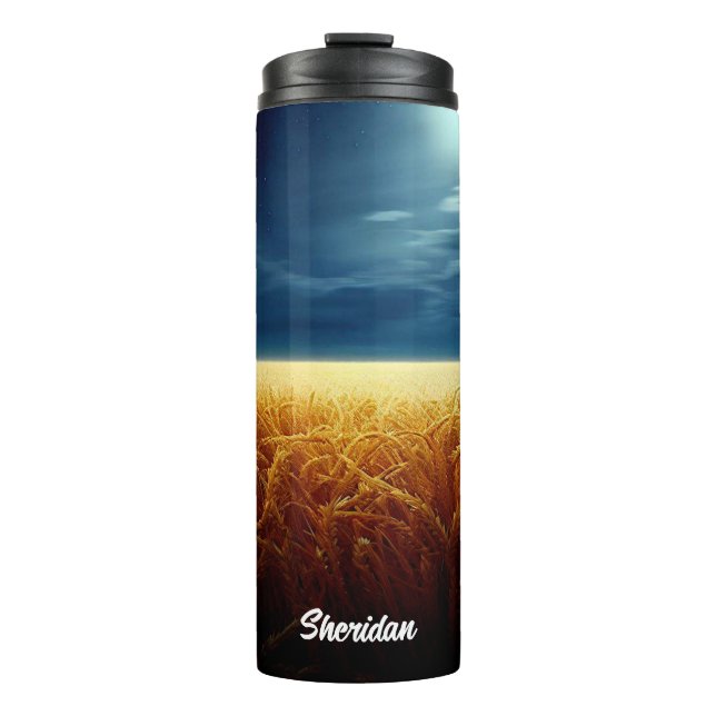 Wheat Field under Moonlight Thermal Tumbler (Front)