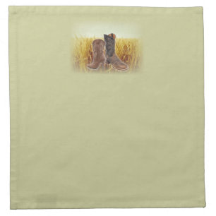 Wheat Field western country cowboy boots Napkin
