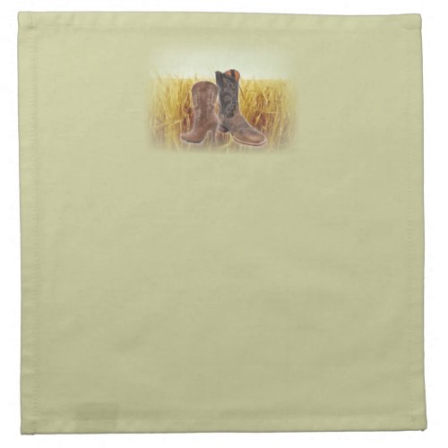 Wheat Field western country cowboy boots Napkin