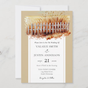 Wheat Field Western Wedding All in One Invitation