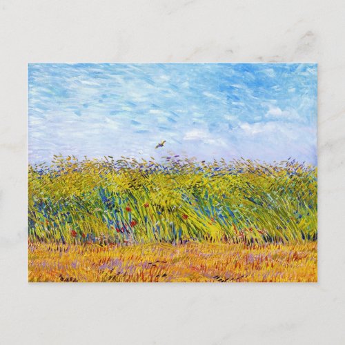 Wheat Field with a Lark by Vincent Van Gogh Postcard