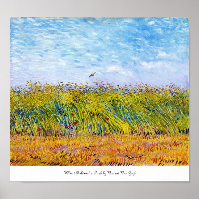 Wheat Field with a Lark by Vincent Van Gogh Poster (Front)
