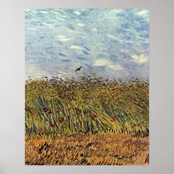 Wheat Field with a Lark by Vincent Willem van Gogh Poster