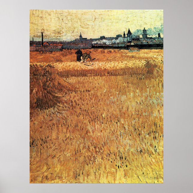 Wheat field with a view of Arles by van Gogh Poster (Front)
