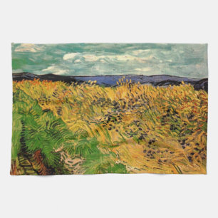 Wheat Field with Cornflowers by Vincent van Gogh Kitchen Towel