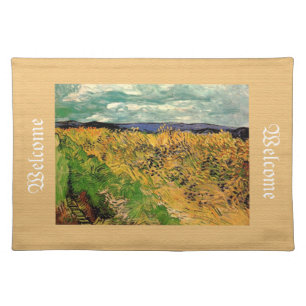 Wheat Field with Cornflowers, Vincent van Gogh Cloth Placemat