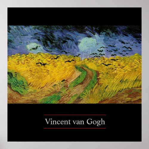 Wheat Field with Crows by van Gogh Poster Print