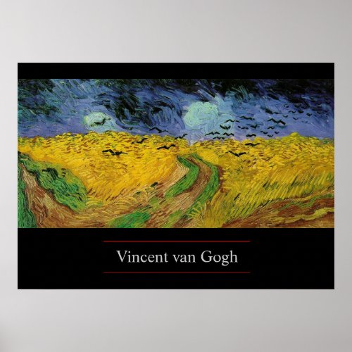 Wheat Field with Crows by van Gogh Poster Print