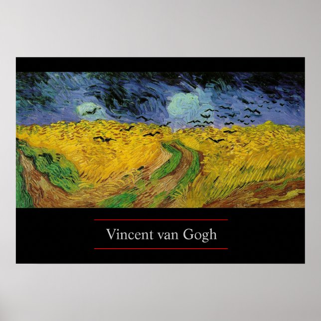 Wheat Field with Crows by van Gogh Poster Print (Front)