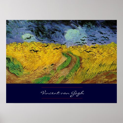 Wheat Field with Crows by van Gogh Poster Print