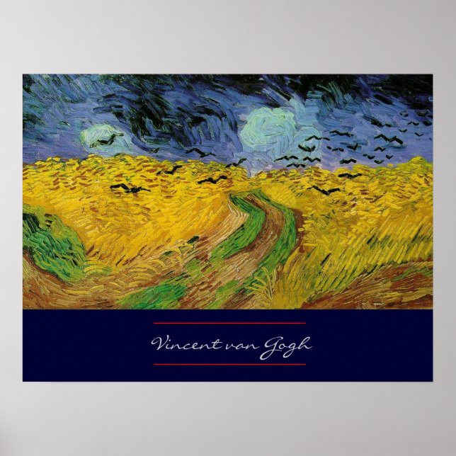 Wheat Field with Crows by van Gogh Poster Print (Front)