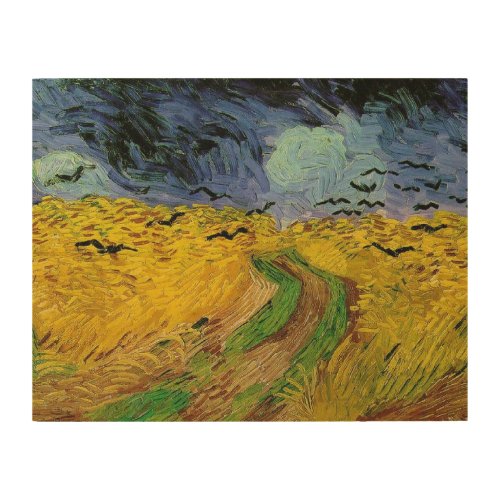 Wheat Field with Crows by van Gogh Wood Canvas