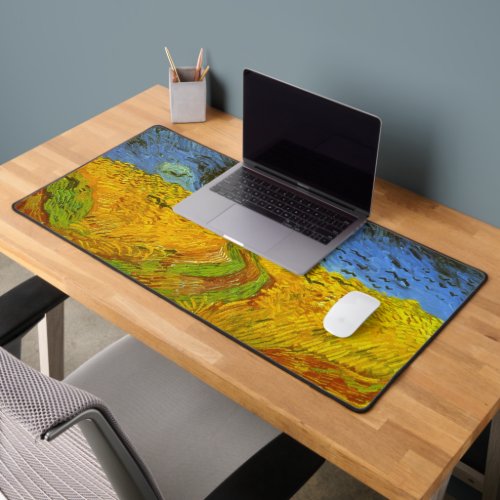 Wheat Field with Crows by Vincent van Gogh Desk Mat