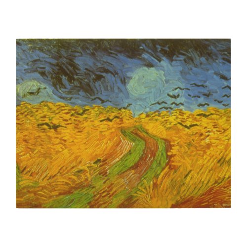 Wheat Field with Crows by Vincent van Gogh Wood Wall Art