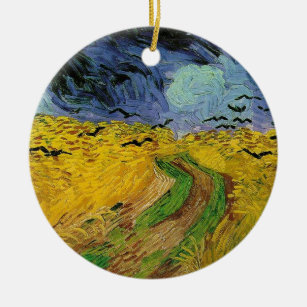 Wheat Field with Crows Ceramic Ornament