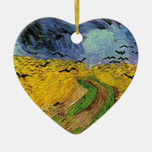 Wheat Field with Crows Ceramic Ornament