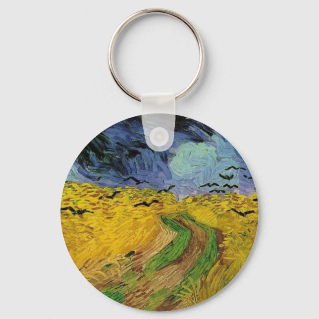 Wheat Field with Crows Keychain (Front)