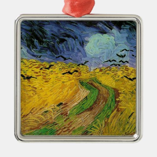 Wheat Field with Crows Metal Ornament