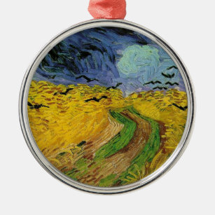 Wheat Field with Crows Metal Ornament