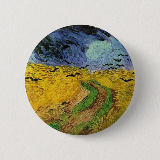 Wheat Field with Crows Pinback Button (Front)