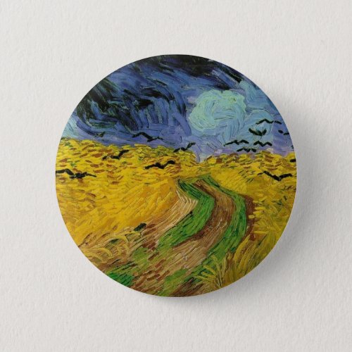 Wheat Field with Crows Pinback Button