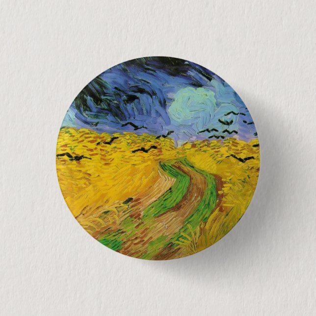 Wheat Field with Crows Pinback Button (Front)