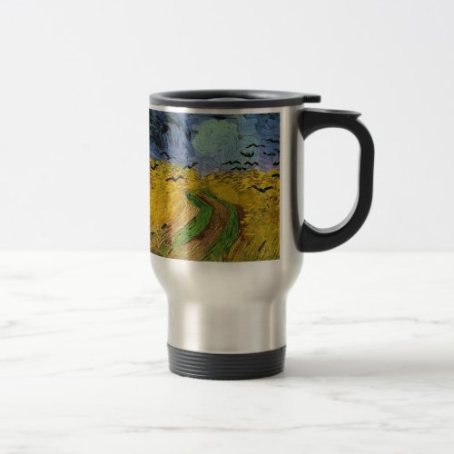 Wheat Field with Crows Travel Mug