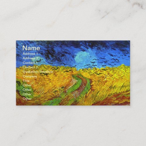 Van Gogh Wheatfield with Crows (F779) Fine Art Business Card Template