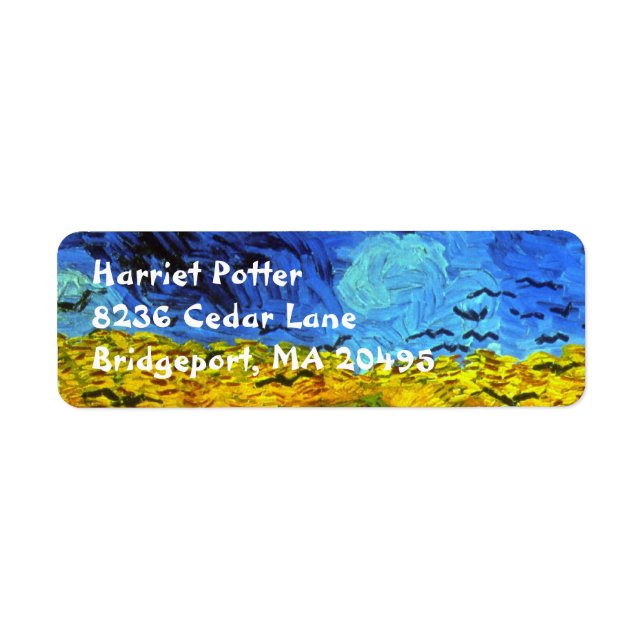 Wheat Field with Crows Van Gogh Fine Art Label (Front)