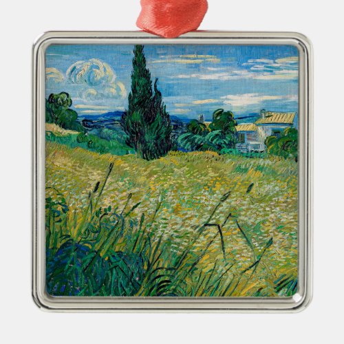 Wheat Field with Cypress by Van Gogh Metal Ornament